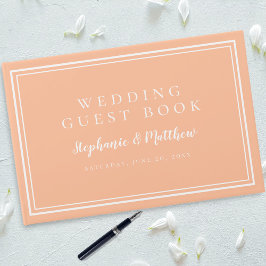 ピーチシックシンプルミニマ結婚リストモダン ゲストブック