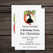 ピーチシルエットサザンベル誕生日 招待状