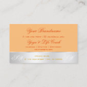 ピーチシルバーデコールキュートバラフラワーとイニシャル 名刺 (裏面)