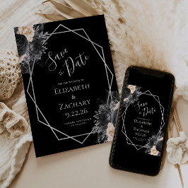 ピーチシルバーフローラジオ・ブラック日付の保存 セーブザデート