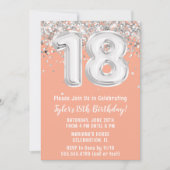 ピーチシルバー18thバースデーパーティー 招待状 (正面)