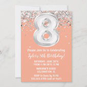 ピーチシルバー8thバースデーパーティー 招待状 (正面)