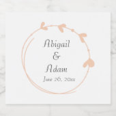 ピーチシンプルハートリース結婚ズ スパークリングワインラベル (シングルラベル)