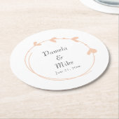 ピーチシンプルハートリース結婚ズ ペーパーコースター (アングル)