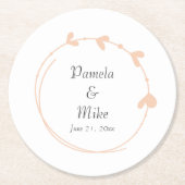 ピーチシンプルハートリース結婚ズ ペーパーコースター (正面)