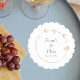 ピーチシンプルハートリース結婚ズ ペーパーコースター