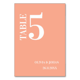 ピーチシンプルモダンエレガンス結婚ズ テーブルナンバー