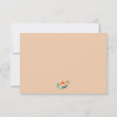 ピーチジェイドティール（緑がかった色）フローラウェディングRSVPカード 出欠カード (裏面)