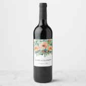 ピーチジェイドティール（緑がかった色）フローラウォーターカラー ワインラベル (正面)