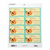 ピーチジャムまたは保存缶詰ジャー ラベル (フルシート)