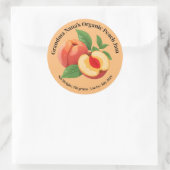 ピーチジャムラベル エレガント ヴィンテージ ラウンドシール (バッグ)
