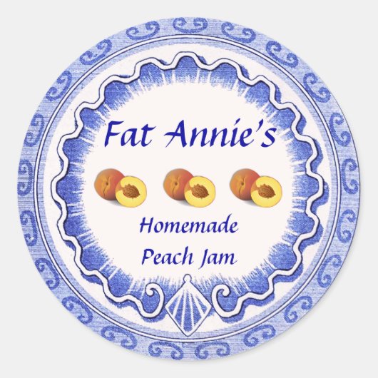 ピーチジャムラベル ラウンドシール (正面)