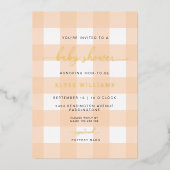 ピーチジンガムベビーシャワーフォイル招待状 箔招待状 (正面)
