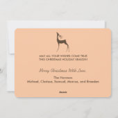 ピーチジンルベルストライプズディアクリスマス シーズンカード (裏面)