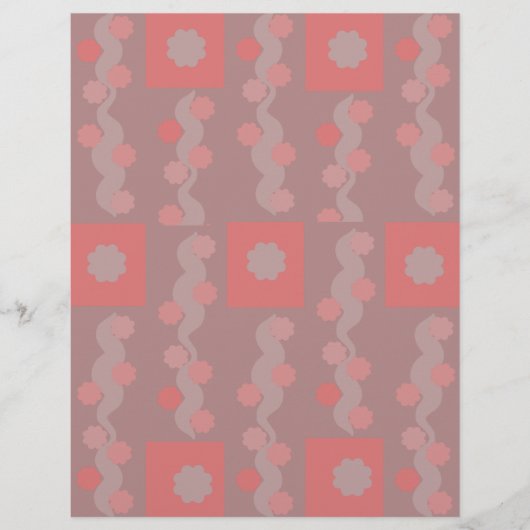 ピーチスクワイグルフラワースクラップブック紙 (正面)