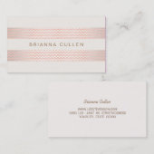 ピーチストライプのピンクトレンディーシェブロンエレガントシック 名刺 (正面/裏面)
