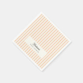 ピーチストライプズベビーシャワー紙 スタンダードカクテルナプキン (角)