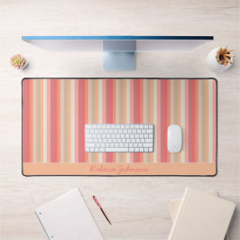 ピーチストライプトレンディーシック デスクマット