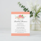 ピーチストライプフローラブライダルシャワー招待 招待状 (スタンド正面)