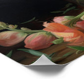 ピーチスナップドラゴンフラワーズアートプリントポスター ポスター (角)