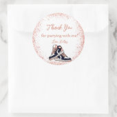 ピーチスニーカー誕生日グリッタースウィート16 感謝してい ラウンドシール (バッグ)