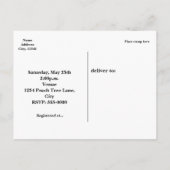 ピーチスパークルライトブライダルウェディングパーティーポストカード インビテーションポストカード (裏面)