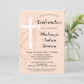 ピーチスワールクロス確認招待状ガールボーイ 招待状 (スタンド正面)