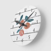 ピーチズシ絵画プラ素朴ップファームハウスデコール ラウンド壁時計 (傾斜)