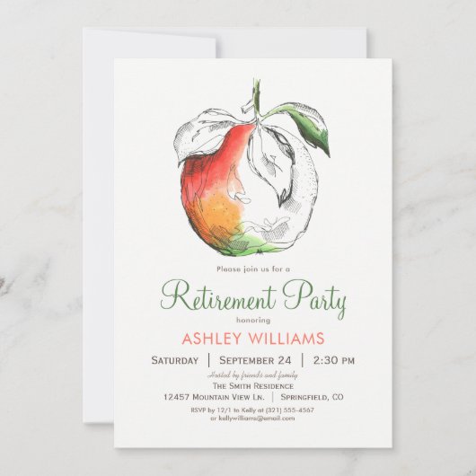 ピーチズリタイアメントパーティの招待状 招待状 (正面)