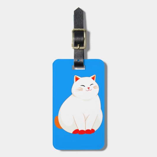 ピーチズ・ザ・スマイリングキャット ラゲッジタグ (正面縦)
