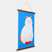 ピーチズ・ザ・スマイリングキャット 吊り下げ型タペストリー (傾斜あり)