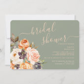ピーチセージフローラブライダルシャワー招待 招待状 (正面)