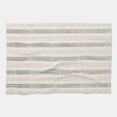 ピーチセージモダンミニマリストストライプボホ キッチンタオル (横)
