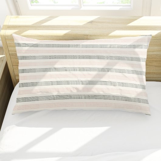 ピーチセージモダンミニマリストストライプボホ 枕カバー