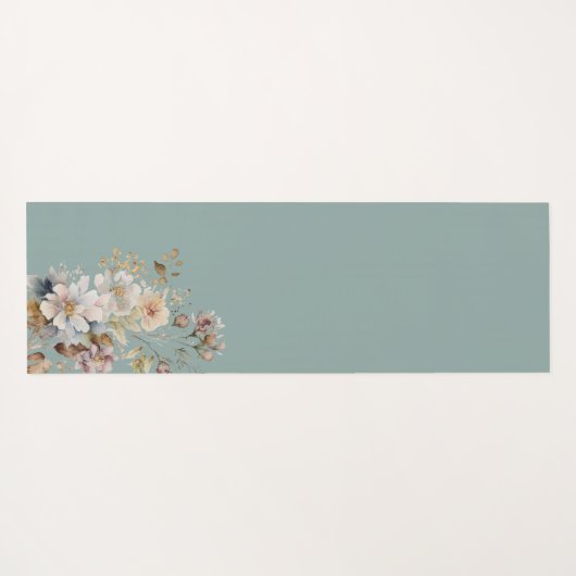 ピーチセージ緑ボーホウォーターの色フローラ ヨガマット (裏面(横))