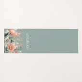 ピーチセージ緑ボーホウォーターの色フローラ ヨガマット (正面(横))