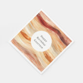 ピーチダスティクリームウェーブズ誕生日 スタンダードランチョンナプキン (角)