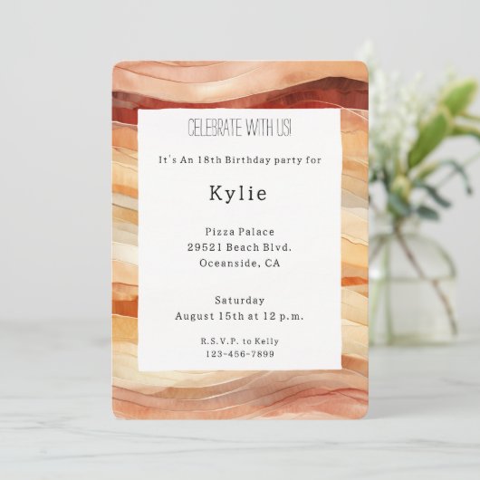 ピーチダスティクリームウェーブズ誕生日 招待状 (スタンド正面)