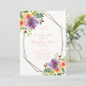 ピーチダスティパープルグリーン結婚フローラ 招待状 (スタンド正面)