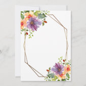 ピーチダスティパープルグリーン結婚フローラ 招待状 (裏面)