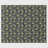 ピーチダークグレイ結婚ズバラフローラ ラッピングペーパー (フラット)