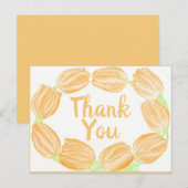 ピーチチューリップ縁ど~サンキューカード ポストカード (正面/裏面)