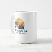 ピーチツリーシティヴィンテージゴルフカート日没1959 コーヒーマグカップ (正面左)