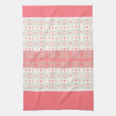 ピーチティール(緑がかった色)とオレンジ キッチンタオル (縦)