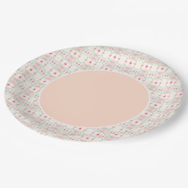 ピーチティール（緑がかった色）とピンク ペーパープレート