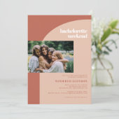 ピーチテラコッタアーチバチェロレッテ週末写真 招待状 (スタンド正面)