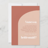 ピーチテラコッタアーチブリデスメイド提案カード 招待状 (正面)