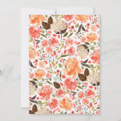 ピーチテラコッタオレンジフローラブライダルシャワー 招待状 (裏面)