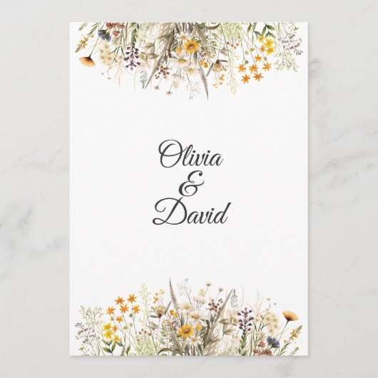 ピーチテラコッタワイルドフラワーメドウ結婚式 プログラム (正面)