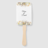 ピーチテラコッタワイルドフラワーメドウ結婚式 プログラム ハンドファン (正面)